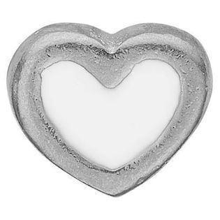 Christina Collect 925 Sterling Silver Enamel Heart Small silver heart with white enamel, model 603-S3